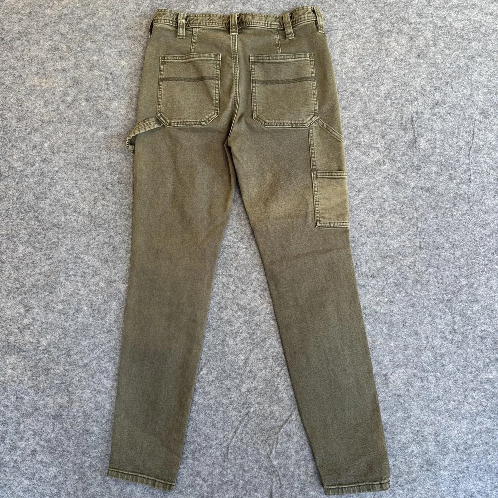 We The Free‎ Jeans Womens 26 Olive Green High Rise Carpenter Skinny Button Fly